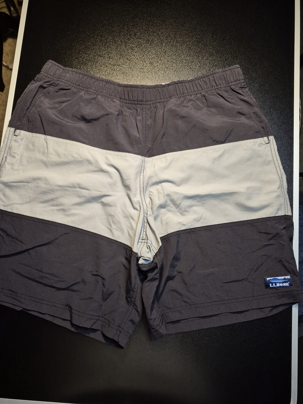 L.L. Bean Men's Two-Tone Gray & Black Swim Shorts 5008